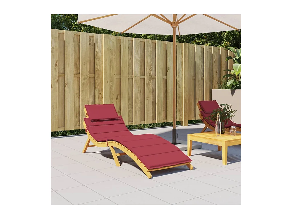 Coussin de chaise longue rouge bordeaux 186x58x3cm tissu oxford OFR81884