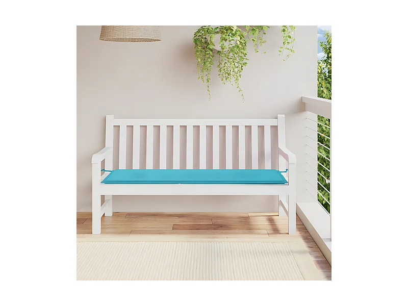 Cojín para banco de jardín tela Oxford turquesa 150x50x3 cm ES786841