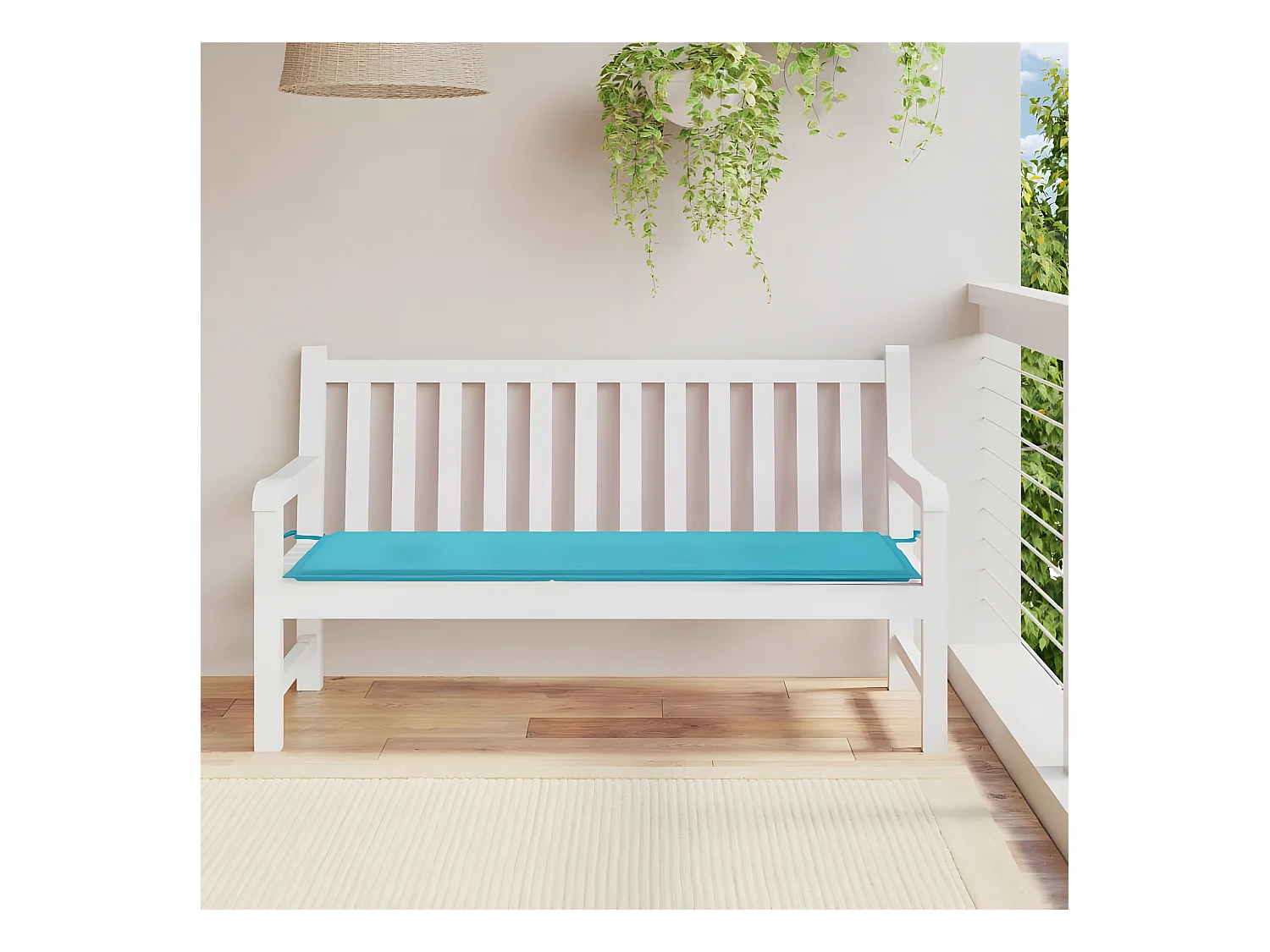 Tuinbankkussen 150x50x3 cm oxford stof turquoise NL239497