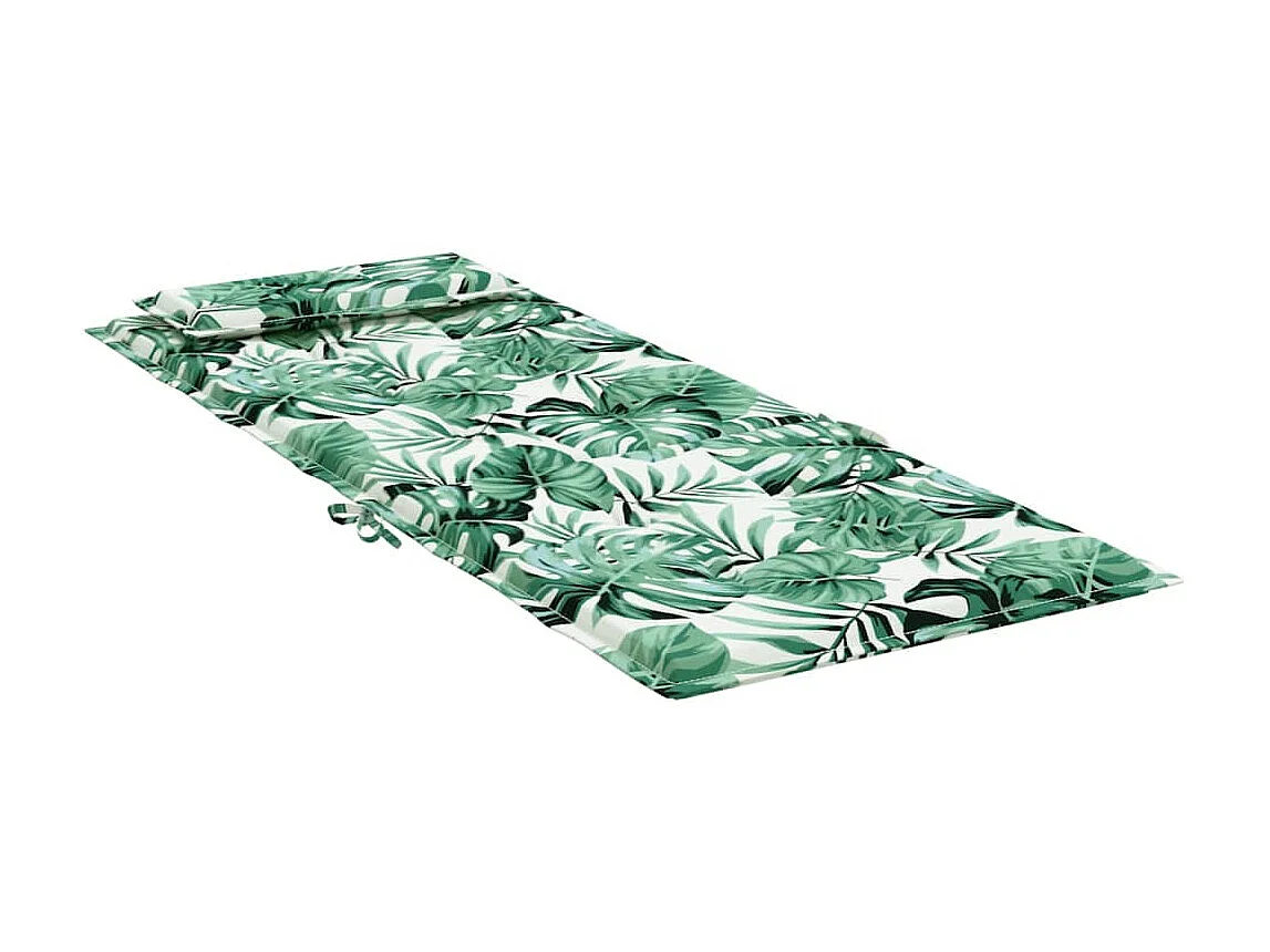 Stoelkussens 2 st hoge rug bladpatroon oxford stof NL836790