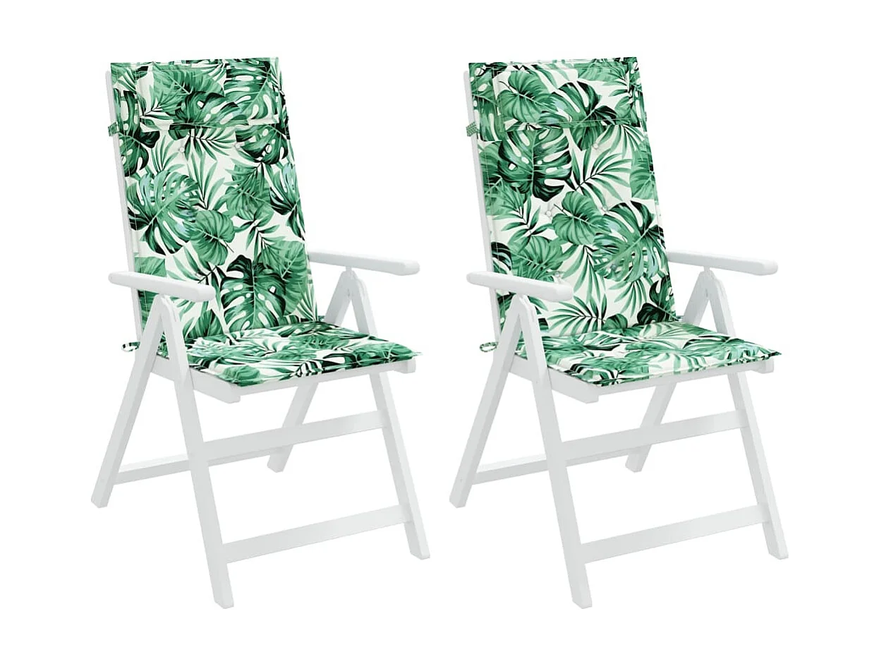 Cojines silla respaldo alto 2 uds tela Oxford estampado hojas ES332711
