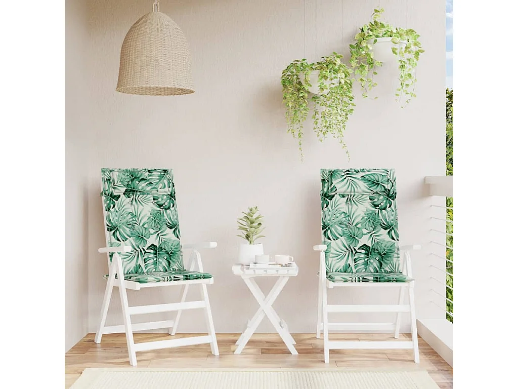 Coussins de chaise à dossier haut Lot de 2 modèle de feuille OFR15128