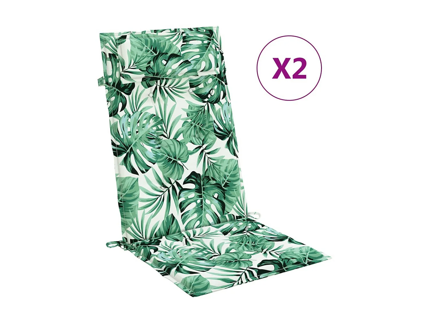 Coussins de chaise à dossier haut Lot de 2 modèle de feuille OFR15128