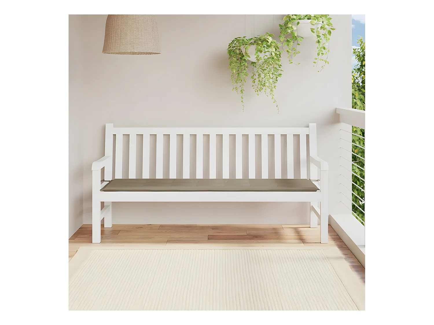 Coussin de banc de jardin taupe 180x50x3 cm tissu oxford OFR55705