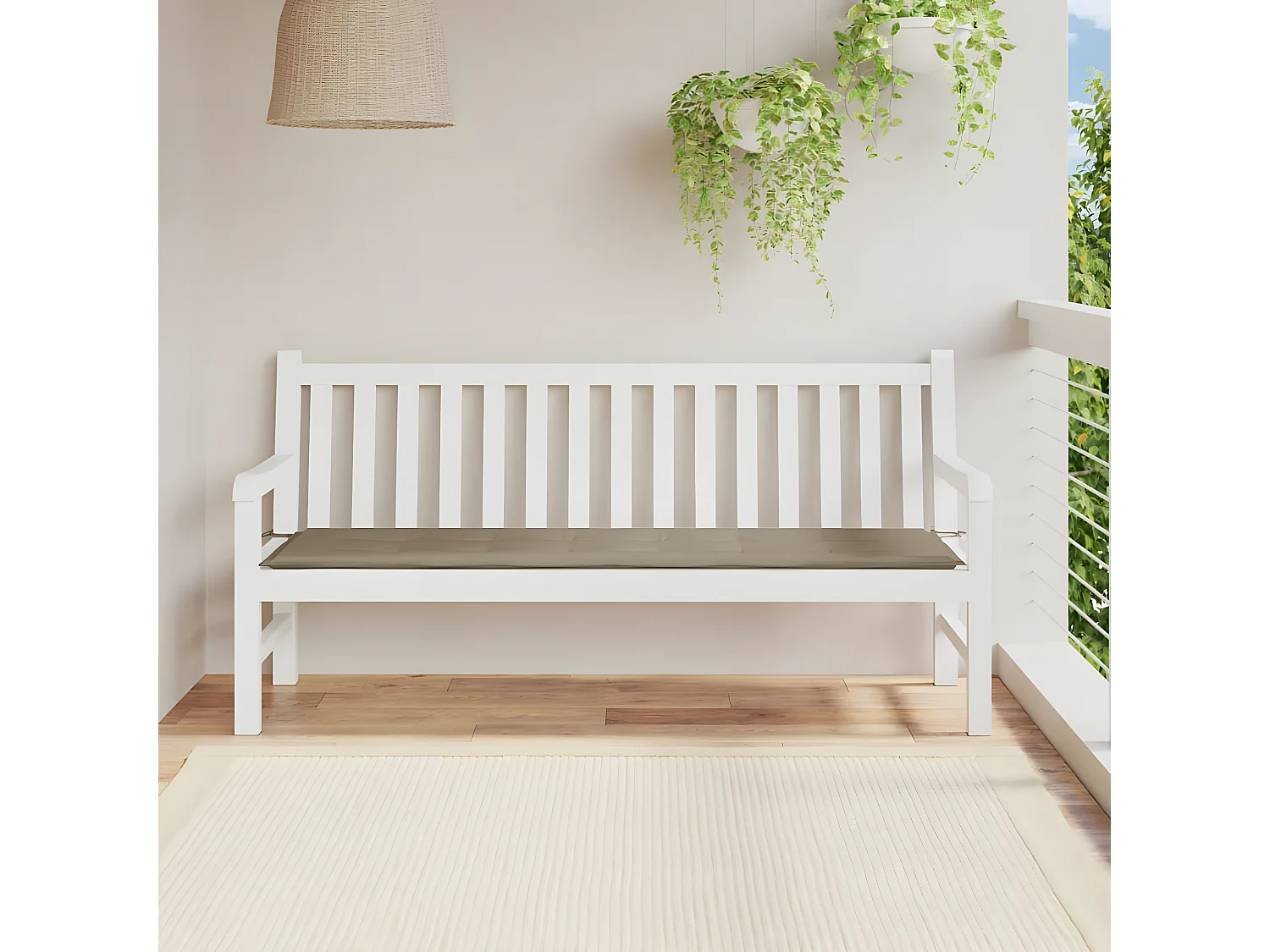 Coussin de banc de jardin taupe 180x50x3 cm tissu oxford OFR55705