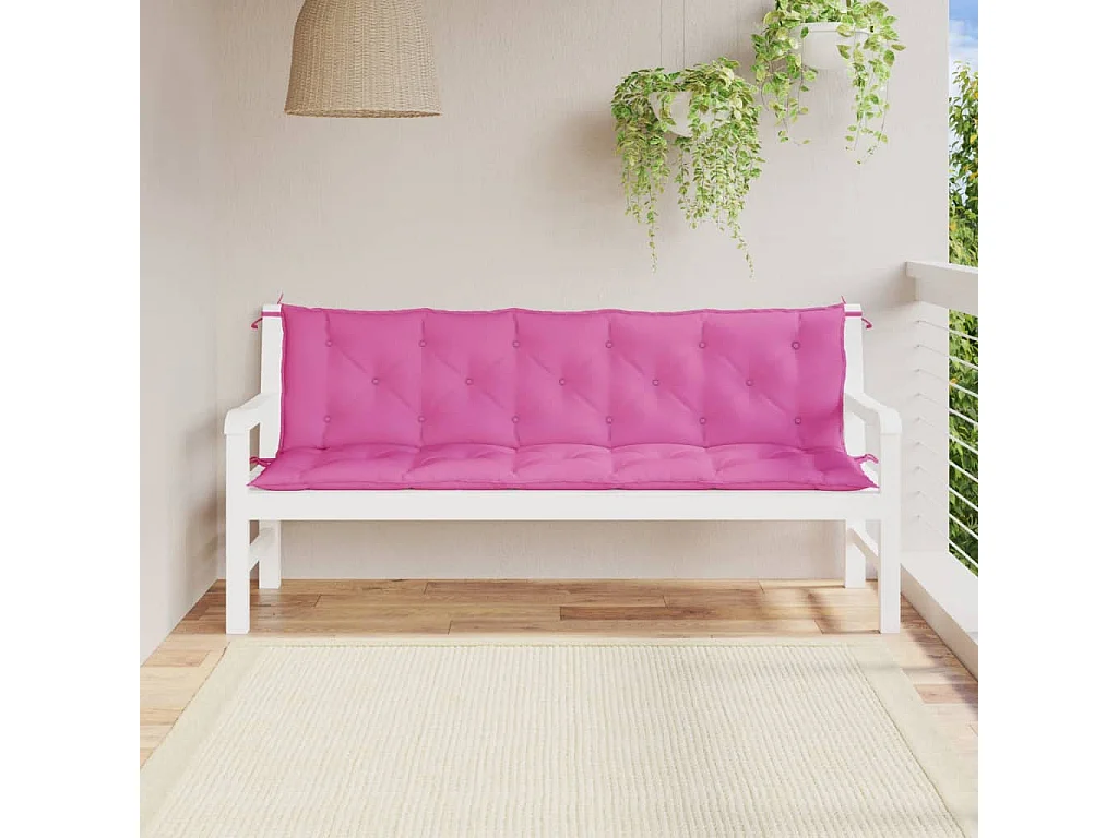 Coussins de banc de jardin 2 pcs rose tissu Oxford OFR42980