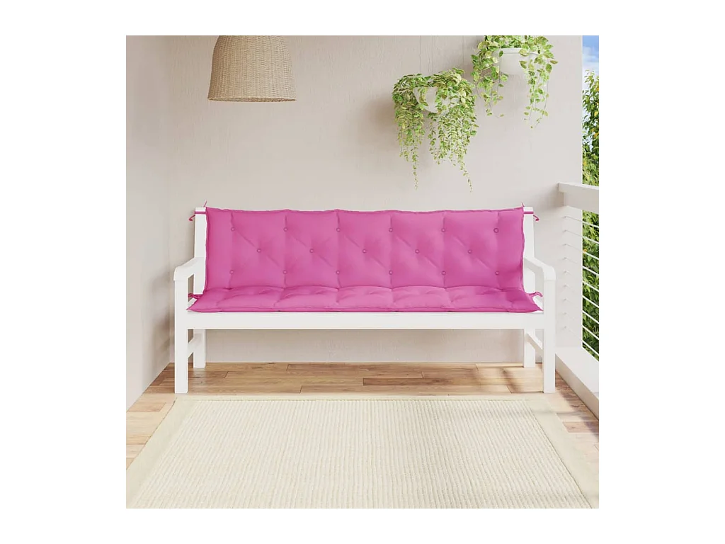 Coussins de banc de jardin 2 pcs rose tissu Oxford OFR42980