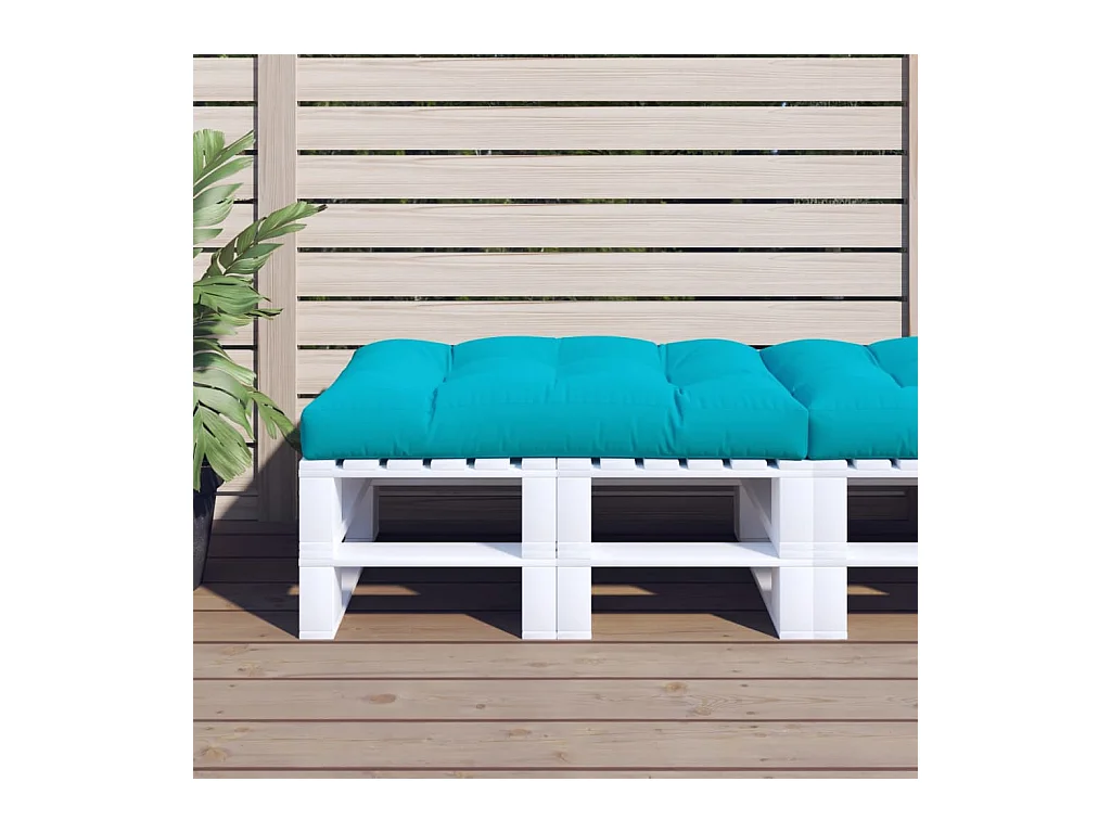 Coussin de palette turquoise 120x80x12 cm tissu OFR36552