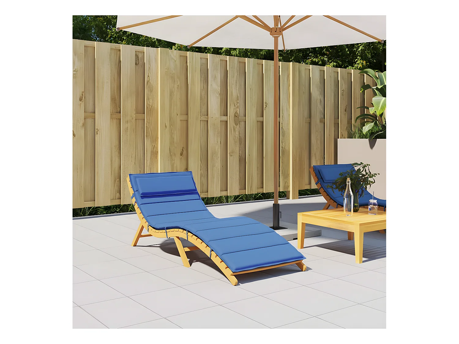 Coussin de chaise longue bleu royal 180x60x3 cm tissu oxford OFR38914