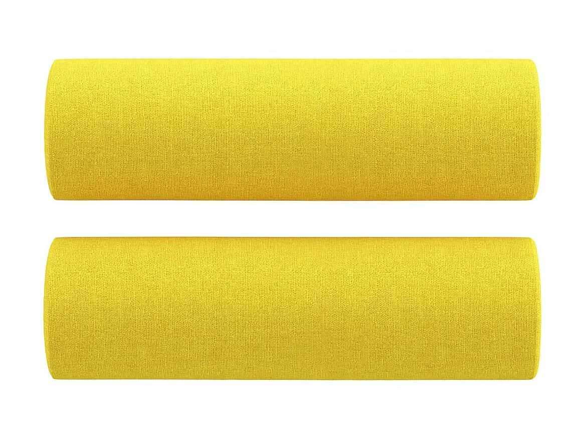 Coussins décoratifs 2 pcs Jaune clair Ø15x50 cm Tissu OFR34196