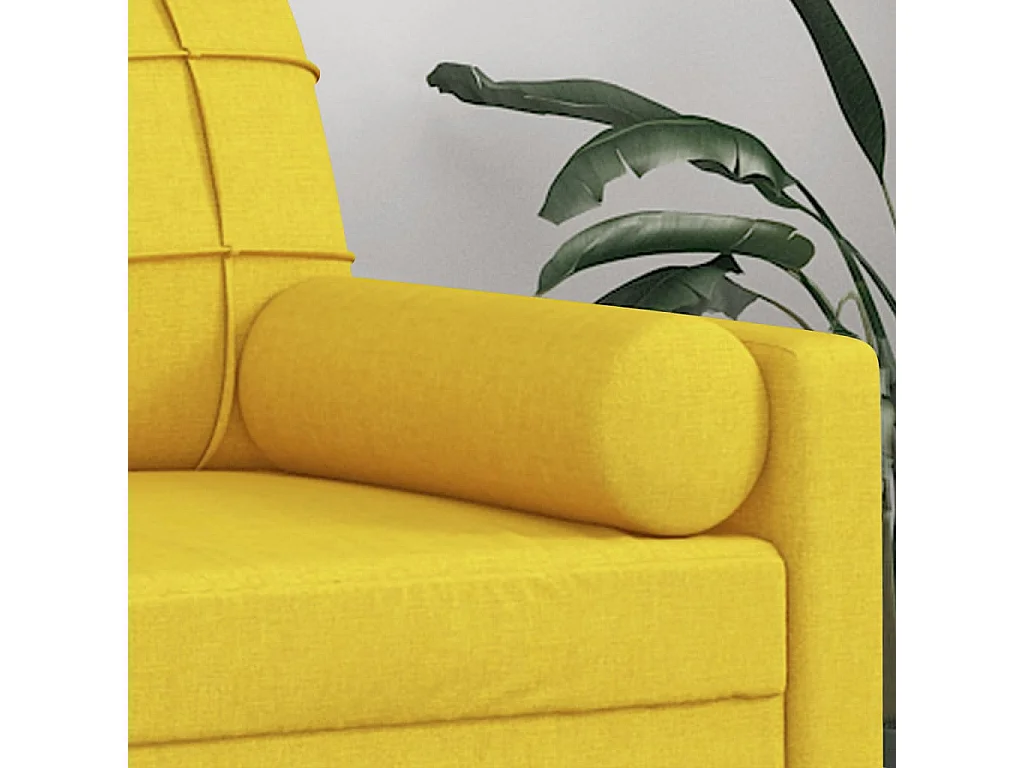 Coussins décoratifs 2 pcs Jaune clair Ø15x50 cm Tissu OFR34196