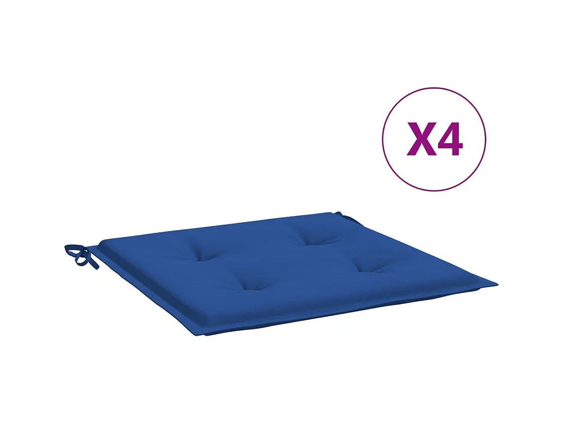 Tuinstoelkussens 4 st 50x50x3 cm oxford stof koningsblauw NL305052