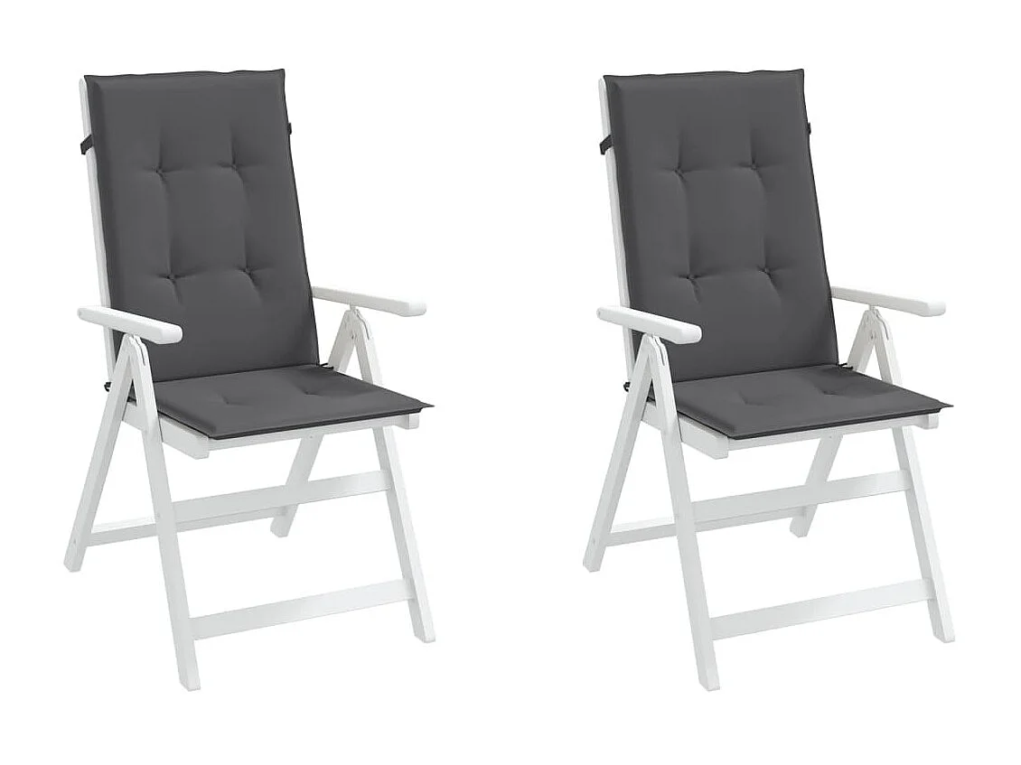 Coussins de chaise de jardin à dossier haut Lot de 2 anthracite OFR67155