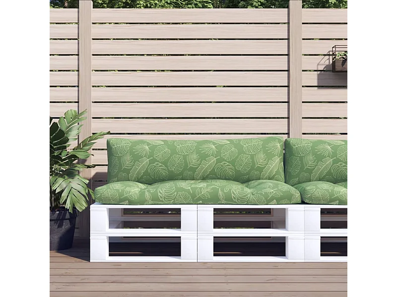 Cojines para palés 2 unidades tela Oxford estampado de hojas ES300887