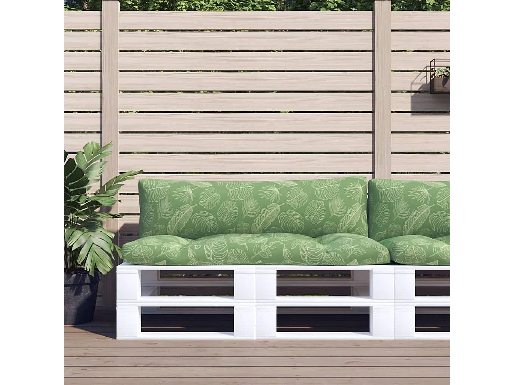 Coussins de palette 2 pcs motif de feuilles tissu Oxford OFR36666