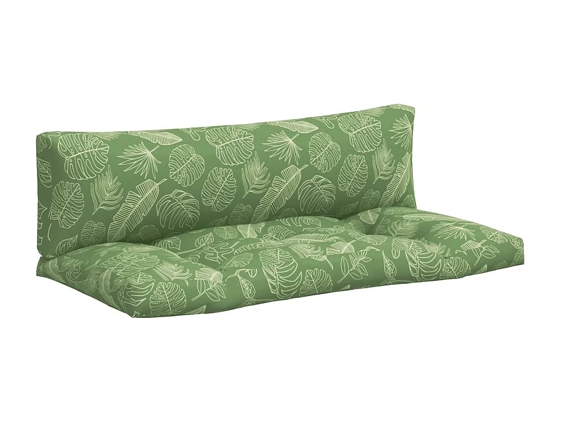 Coussins de palette 2 pcs motif de feuilles tissu Oxford OFR36666