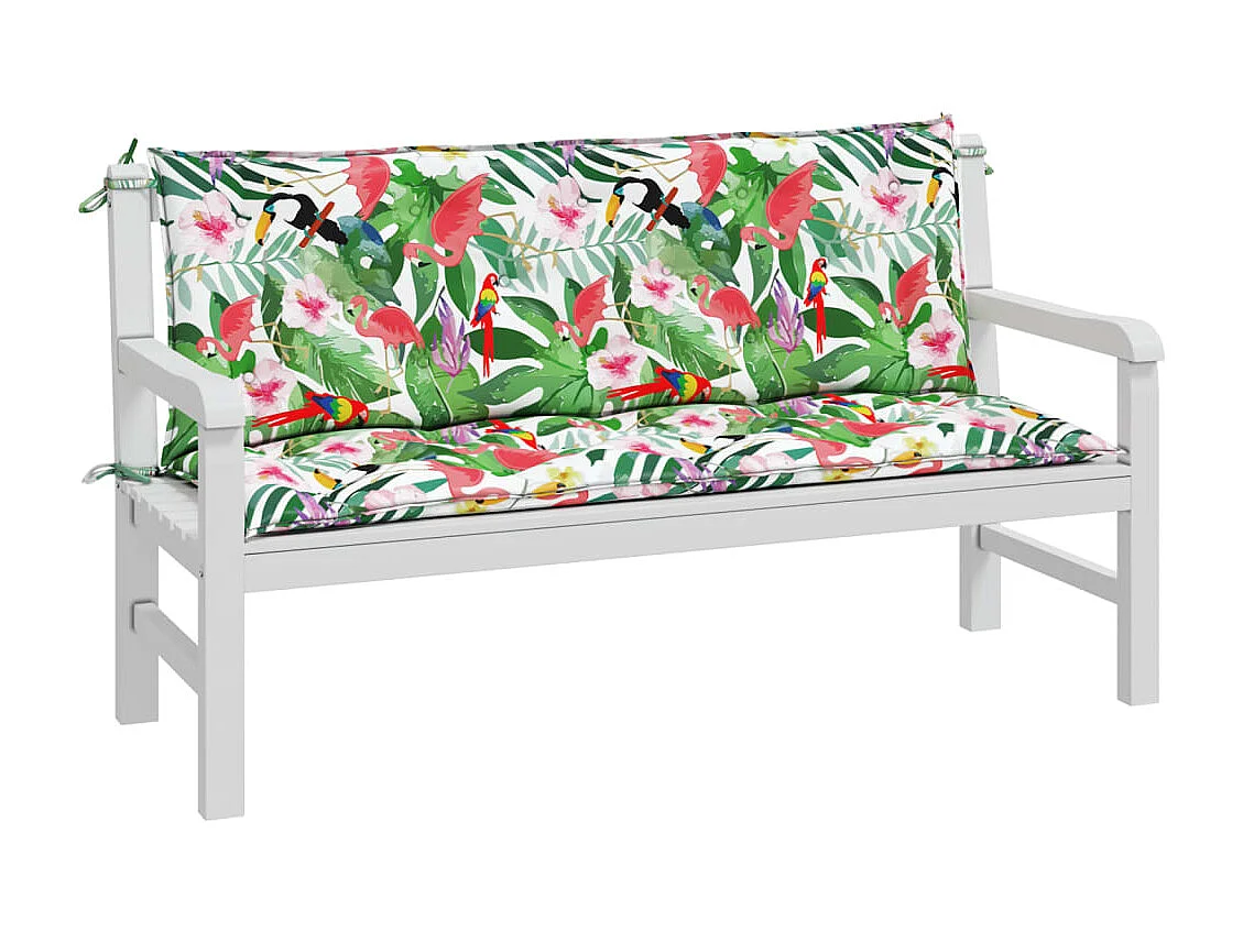 Cojines para banco de jardín 2 uds tela multicolor 150x50x7 cm ES434697