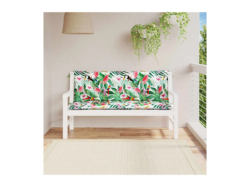Coussins de banc de jardin Lot de 2 multicolore 150x50x7 cm OFR72602