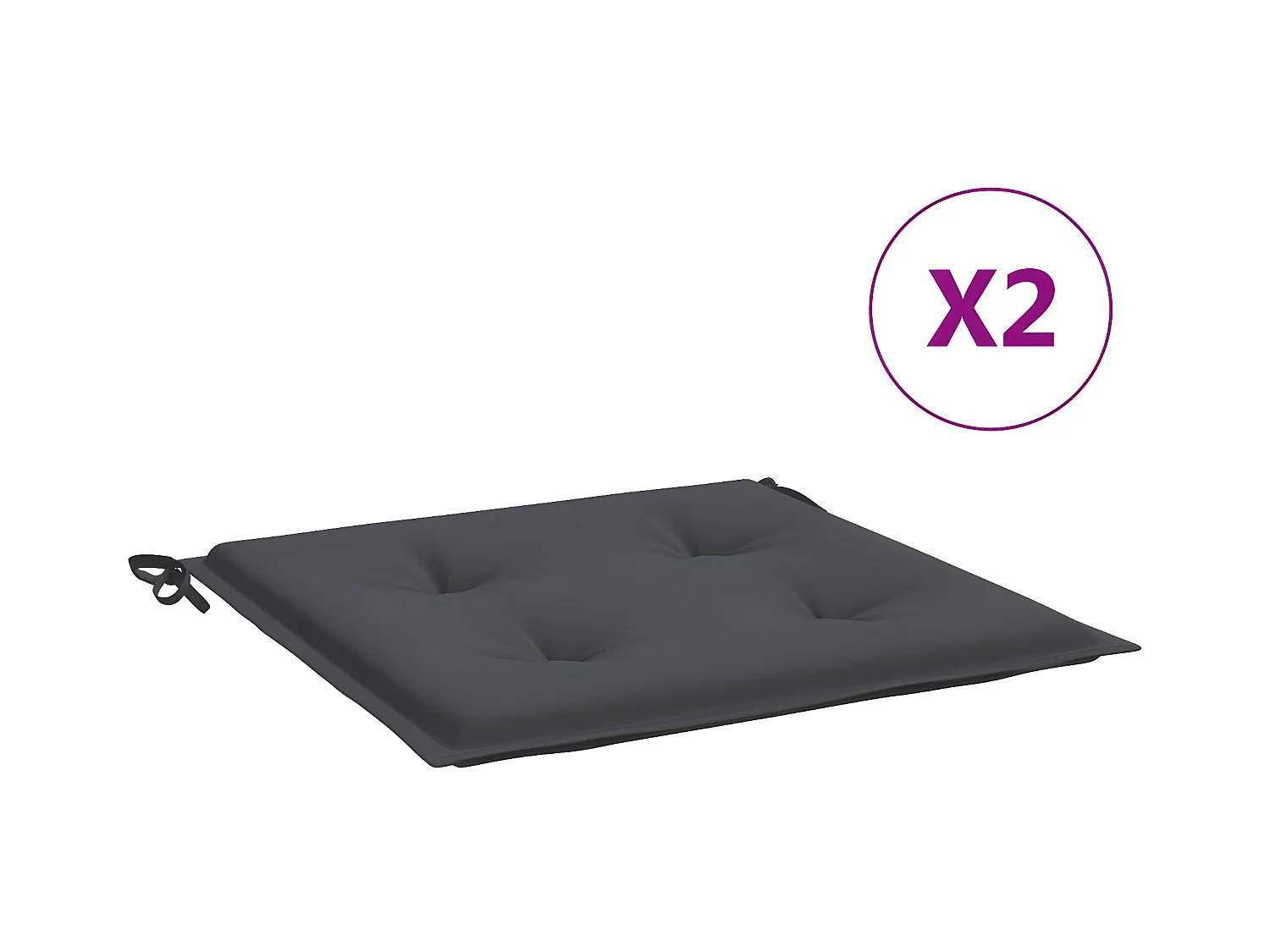 Tuinstoelkussens 2 st 50x50x3 cm oxford stof antracietkleurig NL982953