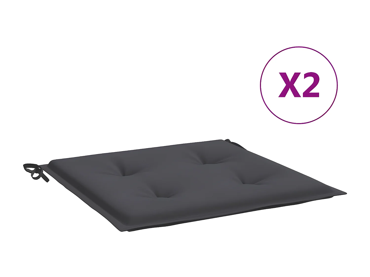 Coussins de chaise de jardin 2 pcs anthracite 50x50x3 cm OFR17339