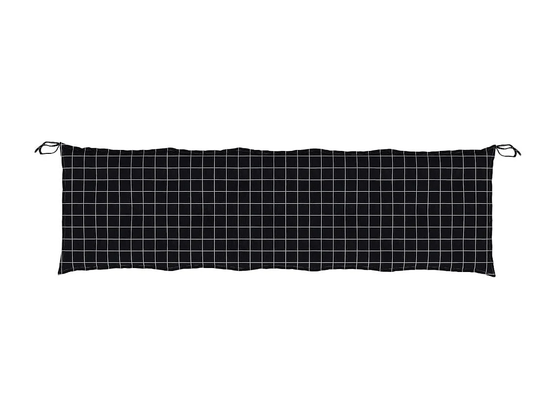 Coussin de banc de jardin carreaux noir 180x50x7cm tissu oxford OFR23727