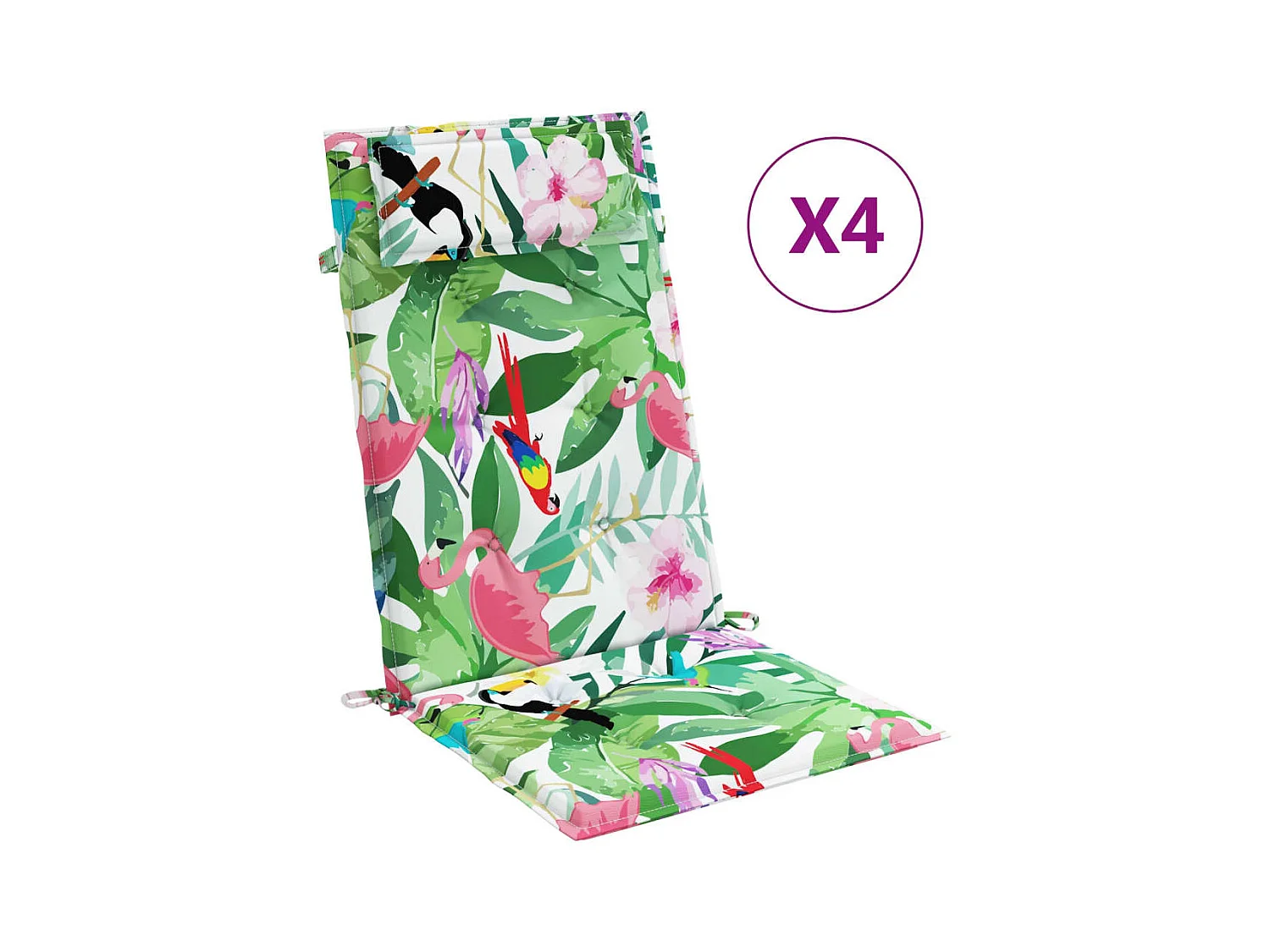 Coussins de chaise à dossier haut Lot de 4 multicolore OFR64991