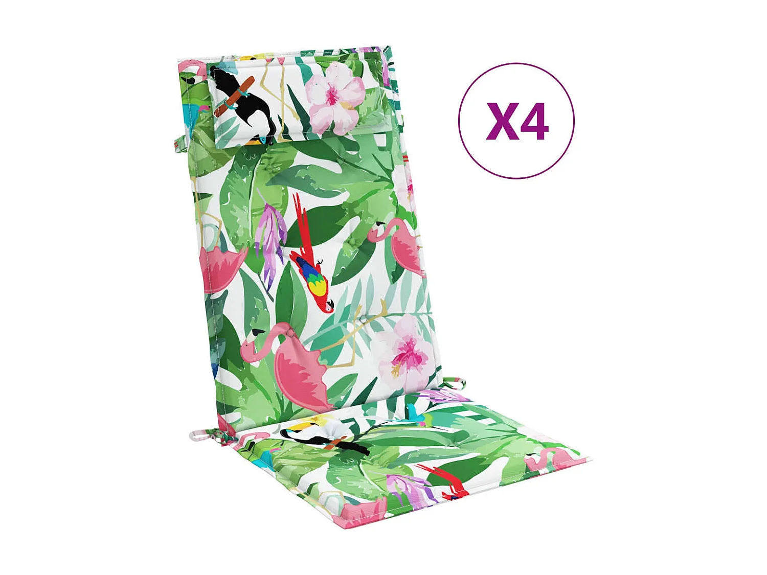 Coussins de chaise à dossier haut Lot de 4 multicolore OFR64991