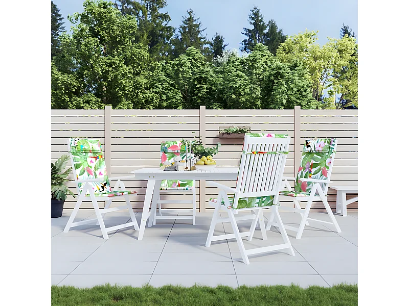 Coussins de chaise à dossier haut Lot de 4 multicolore OFR64991