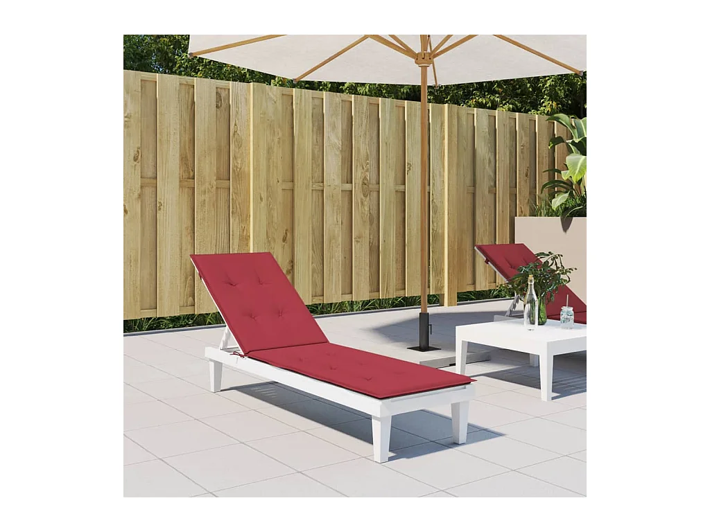 Coussin de chaise de terrasse rouge bordeaux (75+105)x50x3 cm OFR15029