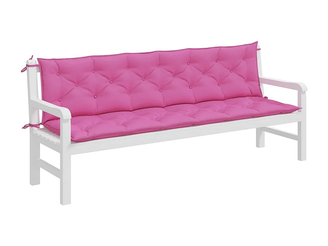 Coussins de banc de jardin Lot de 2 rose 200x50x7 cm tissu OFR73728