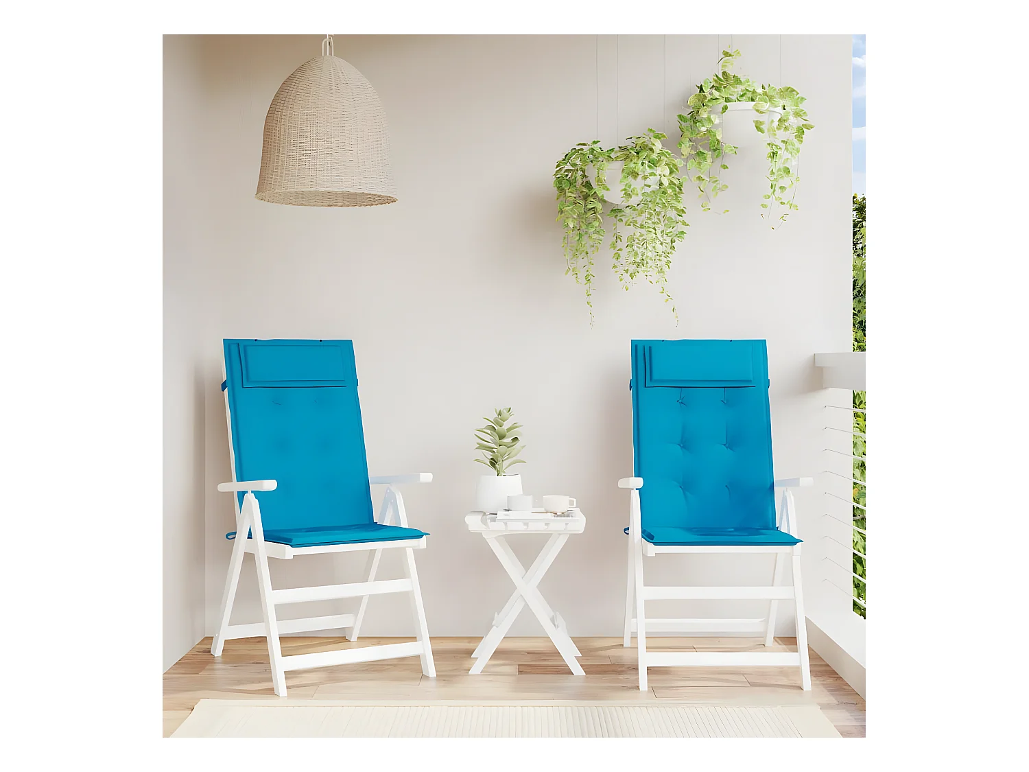 Coussins de chaise à dossier haut Lot de 2 bleu clair OFR10022