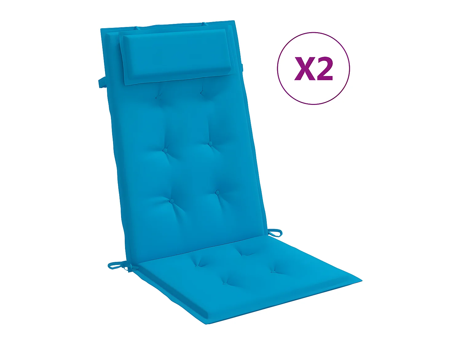 Coussins de chaise à dossier haut Lot de 2 bleu clair OFR10022