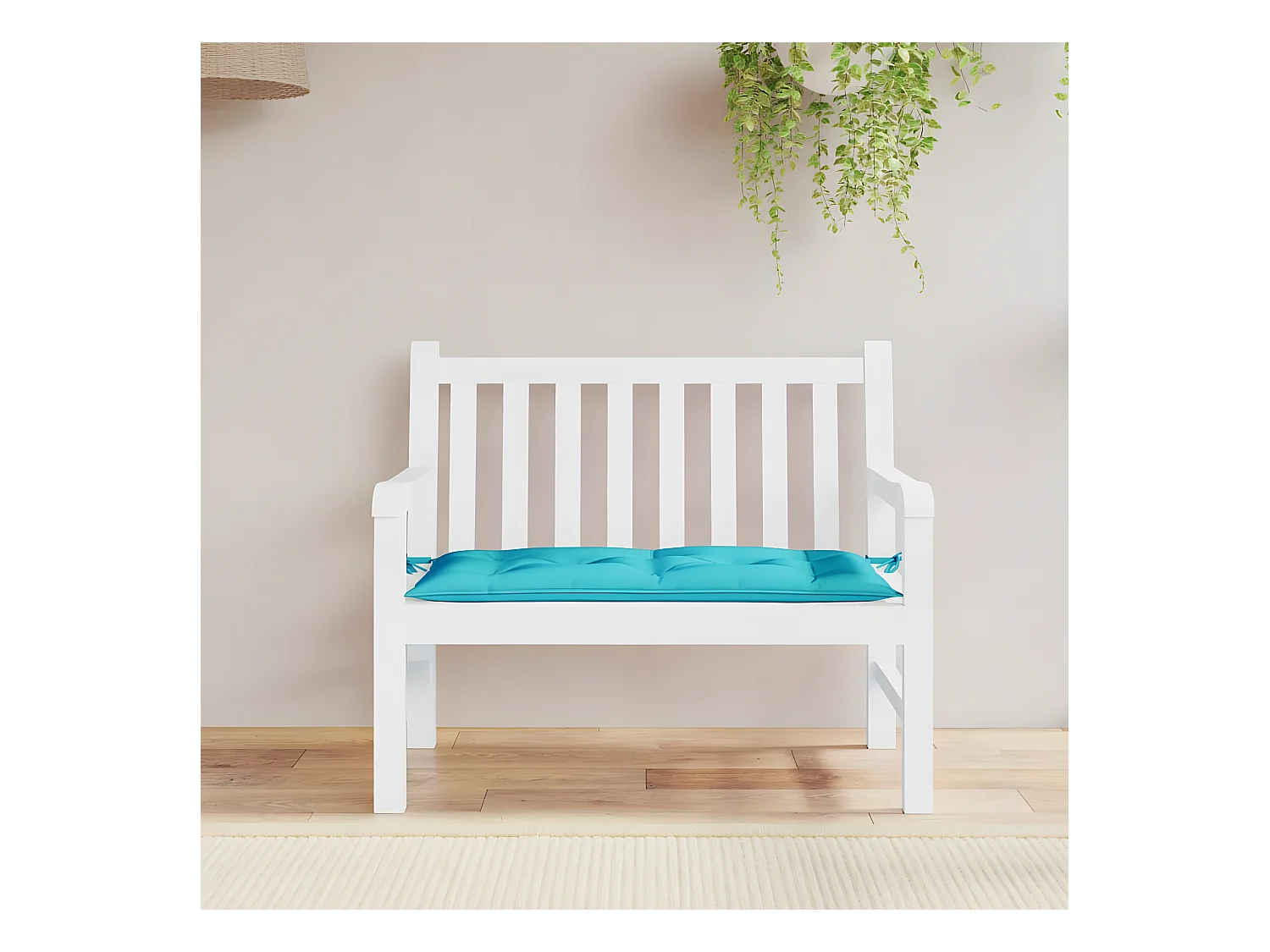Coussin de banc de jardin turquoise 110x50x7 cm tissu OFR84519