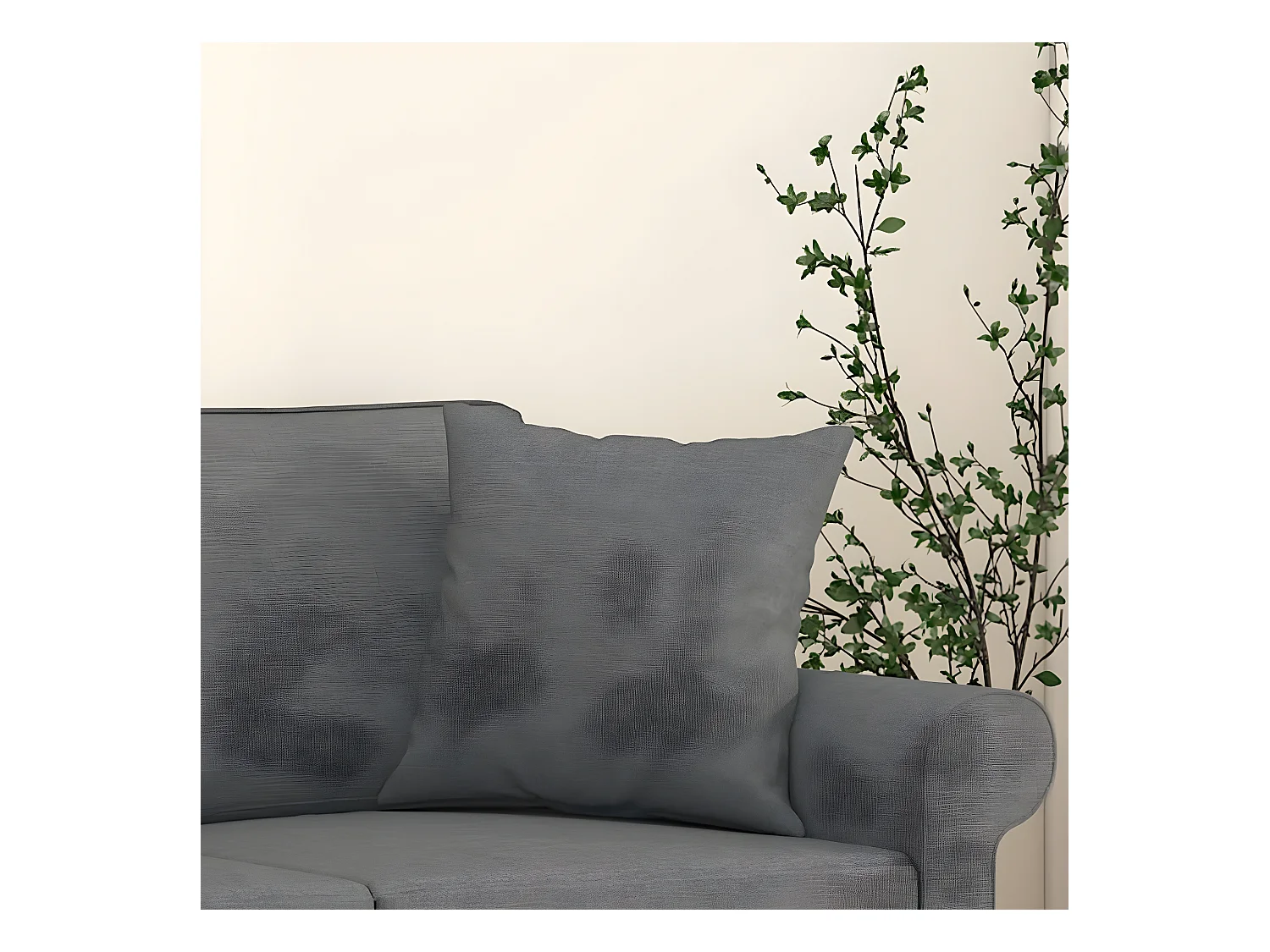 Cojines decorativos 2 uds tela gris oscuro 40x40 cm ES326404