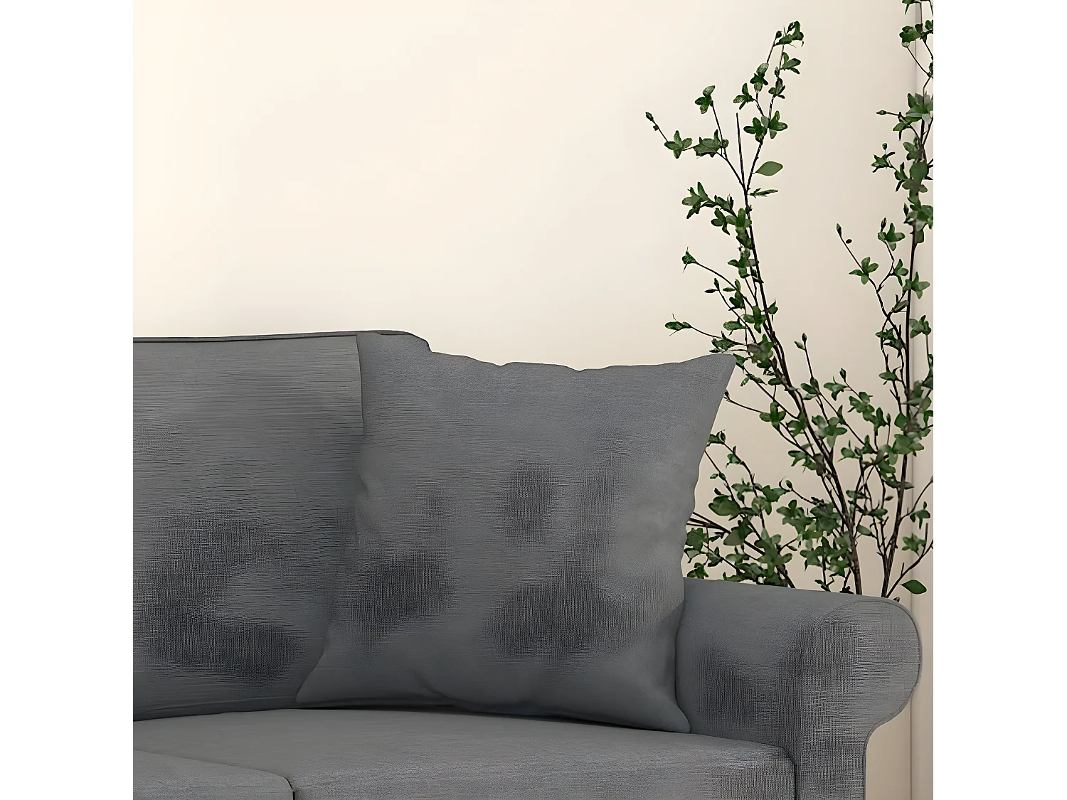 Cojines decorativos 2 uds tela gris oscuro 40x40 cm ES326404