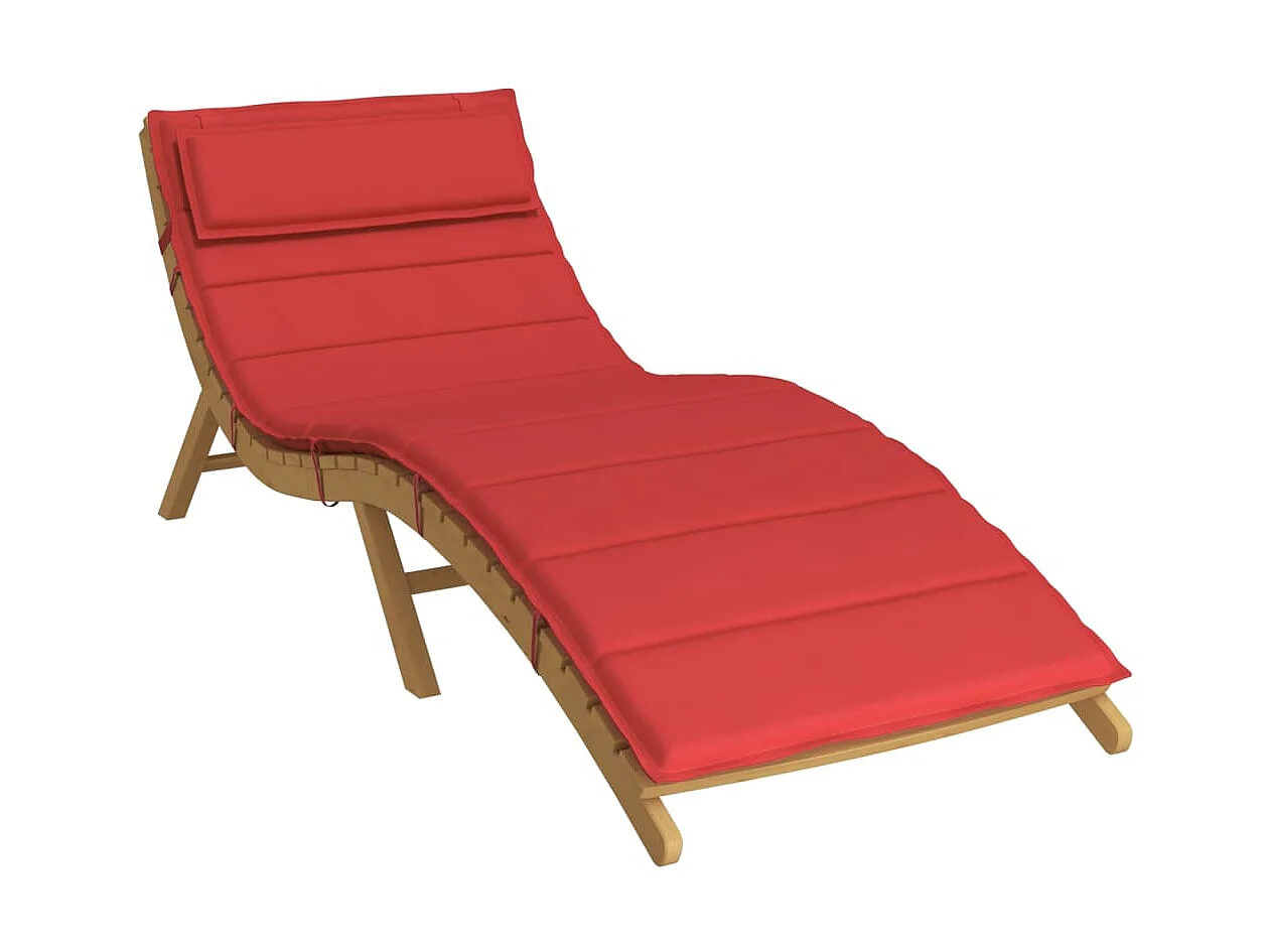Coussin de chaise longue rouge 180x60x3 cm tissu oxford OFR30657