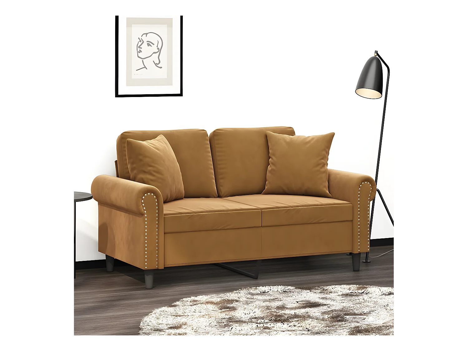Coussins décoratifs 2 pcs Marron 40x40 cm Velours OFR97724