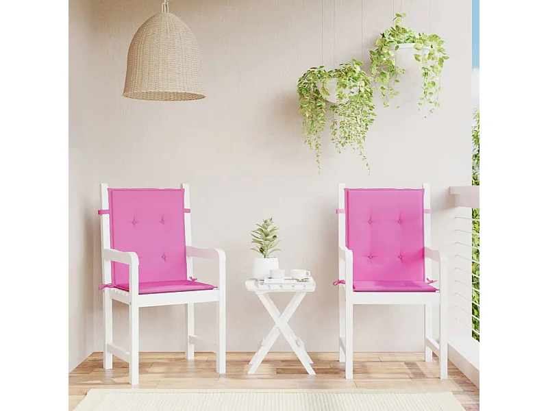 Coussins de chaise à dossier bas Lot de 2 rose tissu OFR75570
