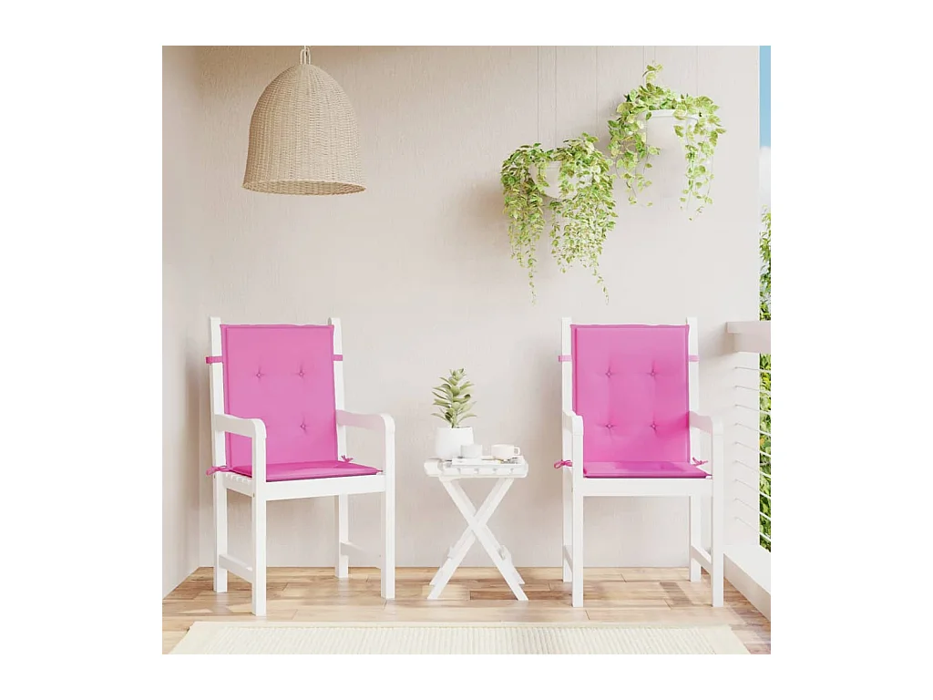Coussins de chaise à dossier bas Lot de 2 rose tissu OFR75570