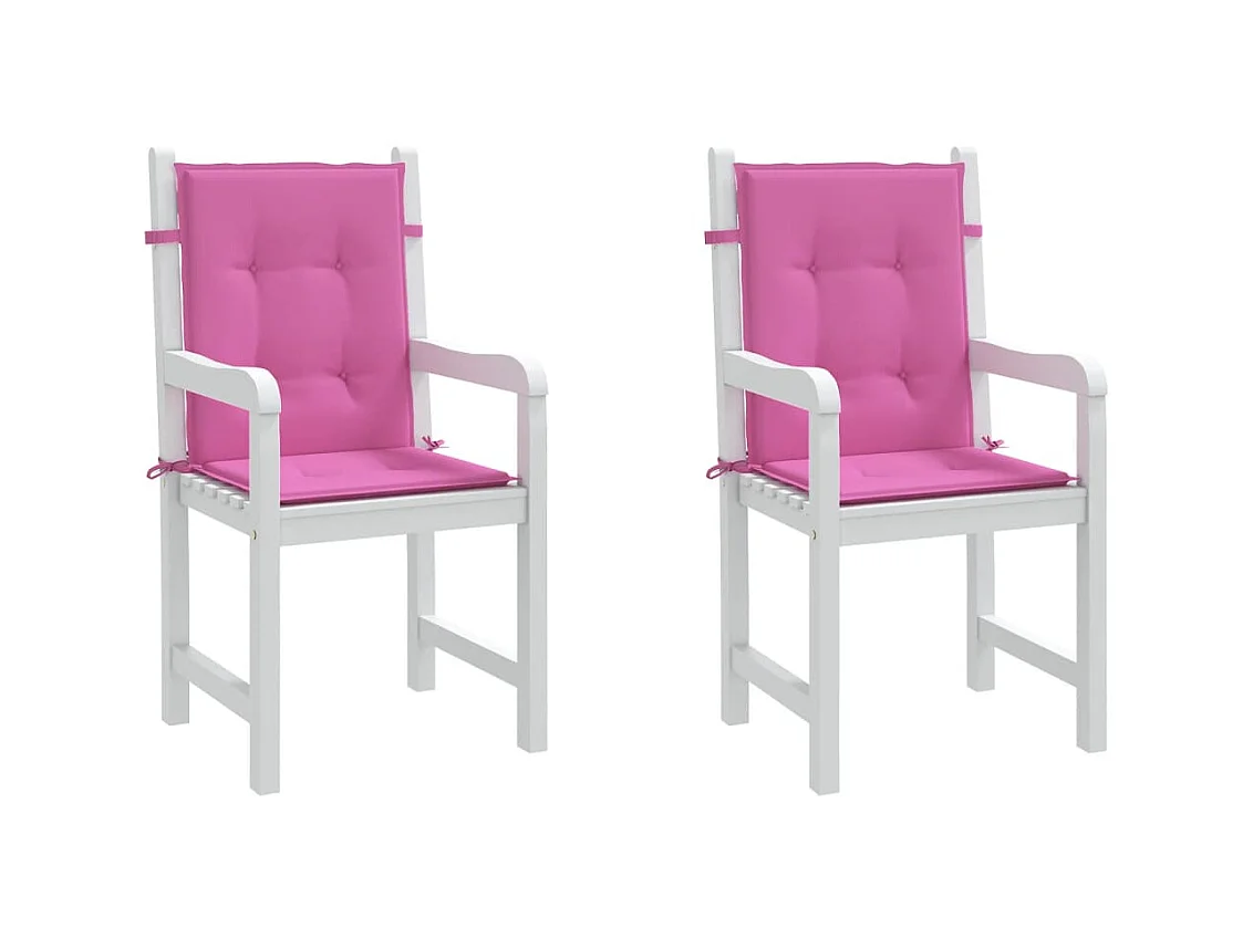 Coussins de chaise à dossier bas Lot de 2 rose tissu OFR75570