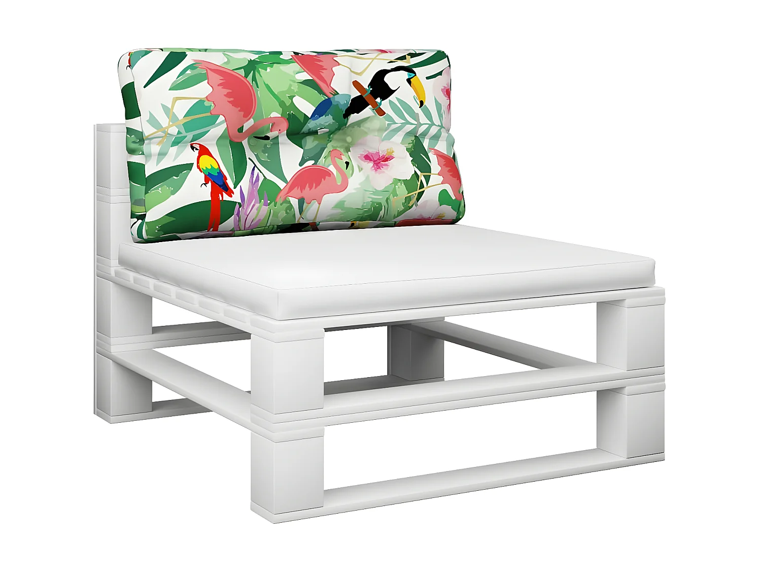 Coussin de palette multicolore 80x40x12 cm tissu OFR48745