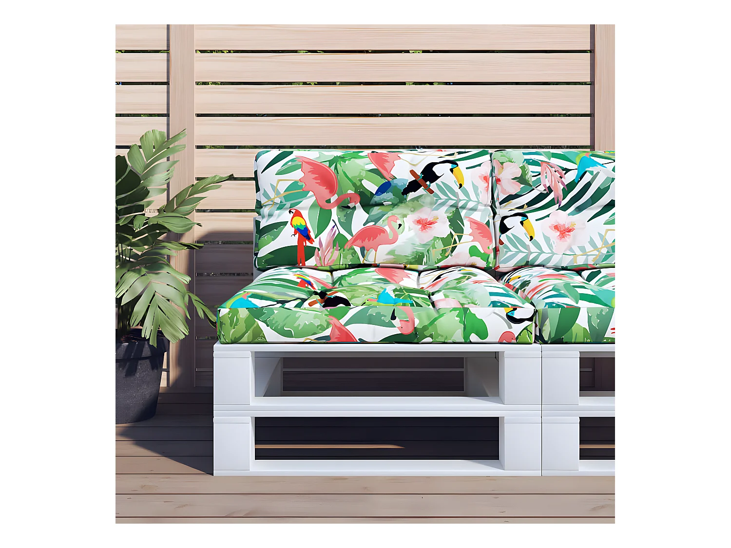 Cojín para palés tela multicolor 80x40x12 cm ES841434