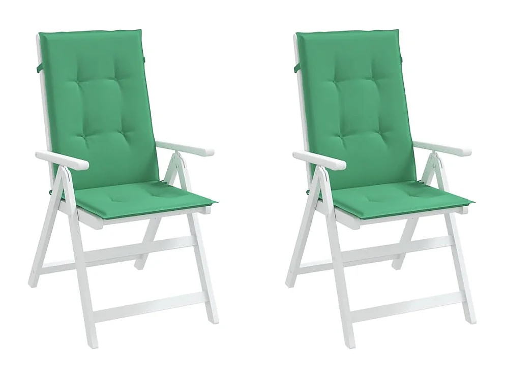 Tuinstoelkussens 2 st hoge rug 120x50x3 cm stof groen NL763770