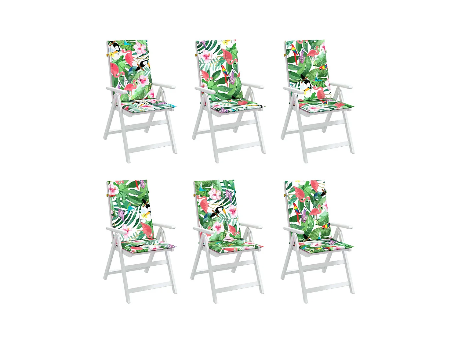 Stoelkussens 6 st hoge rug stof meerkleurig NL729957