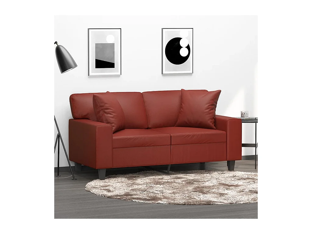 Coussins décoratifs 2 pcs Rouge bordeaux 40x40 cm Similicuir OFR67717