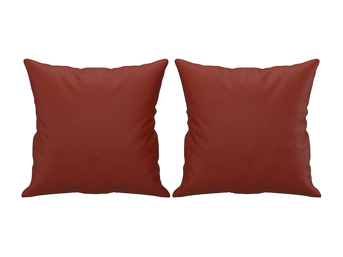 Coussins décoratifs 2 pcs Rouge bordeaux 40x40 cm Similicuir OFR67717