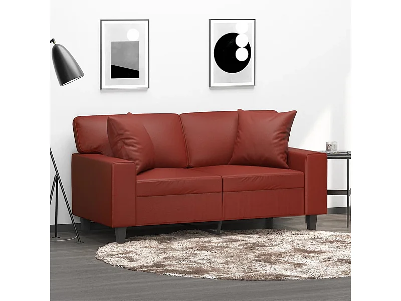 Coussins décoratifs 2 pcs Rouge bordeaux 40x40 cm Similicuir OFR67717