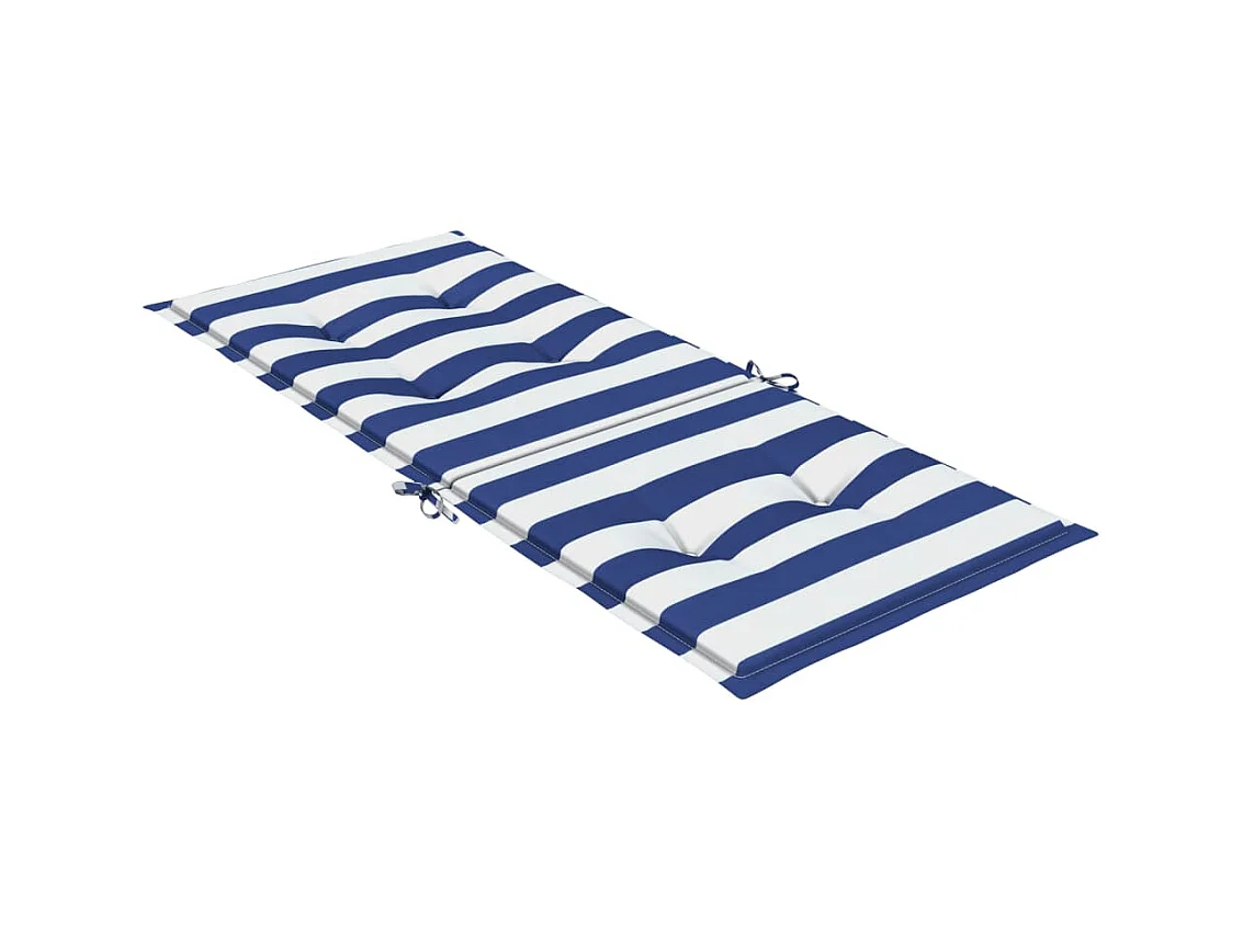 Coussins de chaise à dossier haut 2pcs rayures bleu/blanc tissu OFR74080