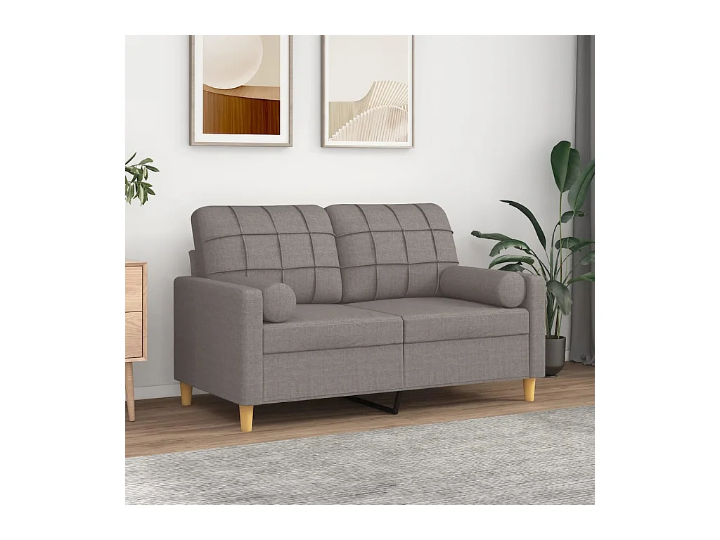 Coussins décoratifs 2 pcs Taupe Ø15x50 cm Tissu OFR78897