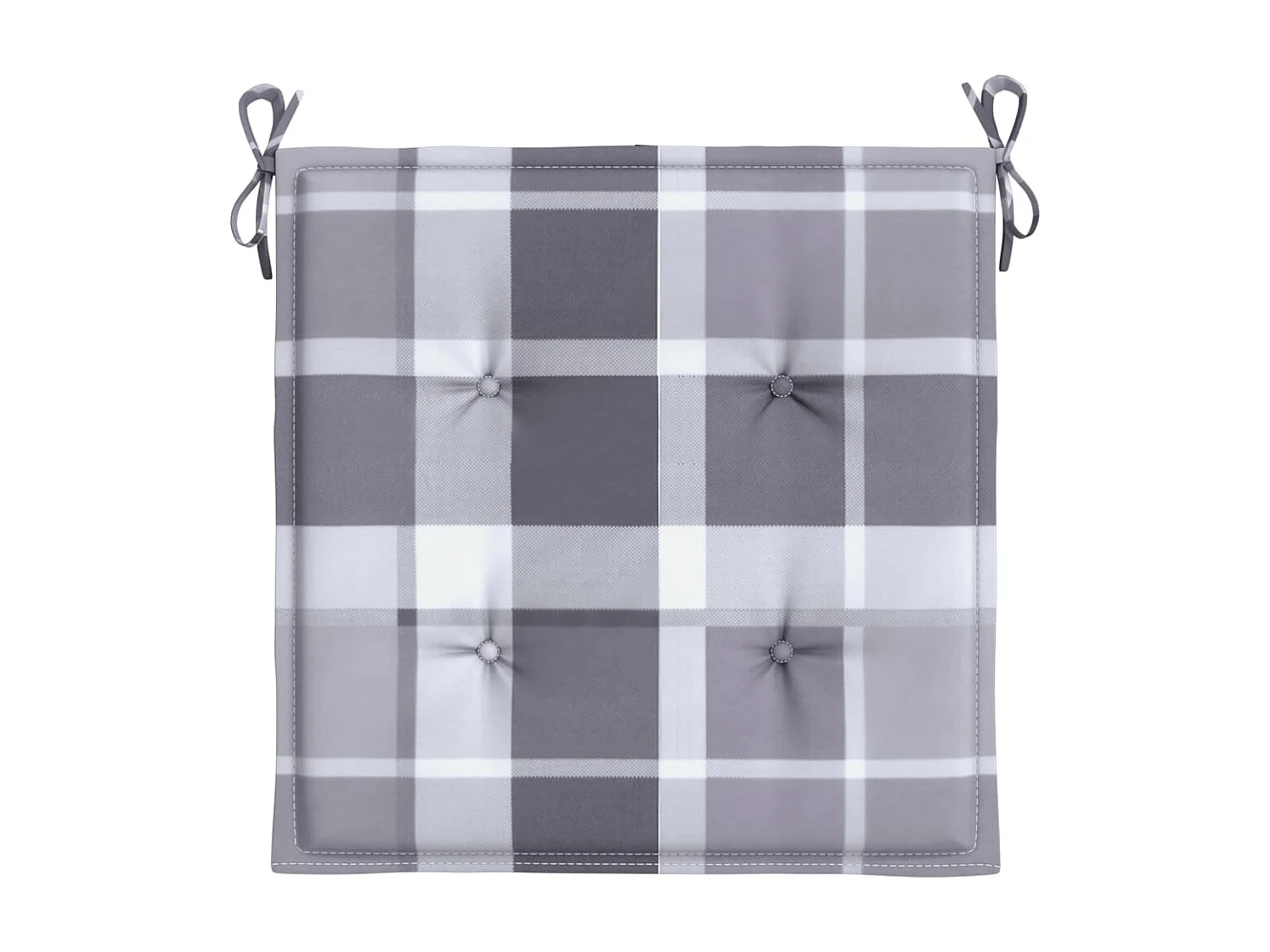 Coussins de chaise de jardin 4 pcs carreaux gris 50x50x3 cm OFR27550